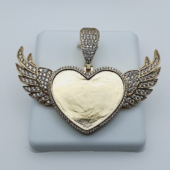 14K Gold Plated Cubic Zircon Pendant, EVBRS628 - Picture 2 of 9